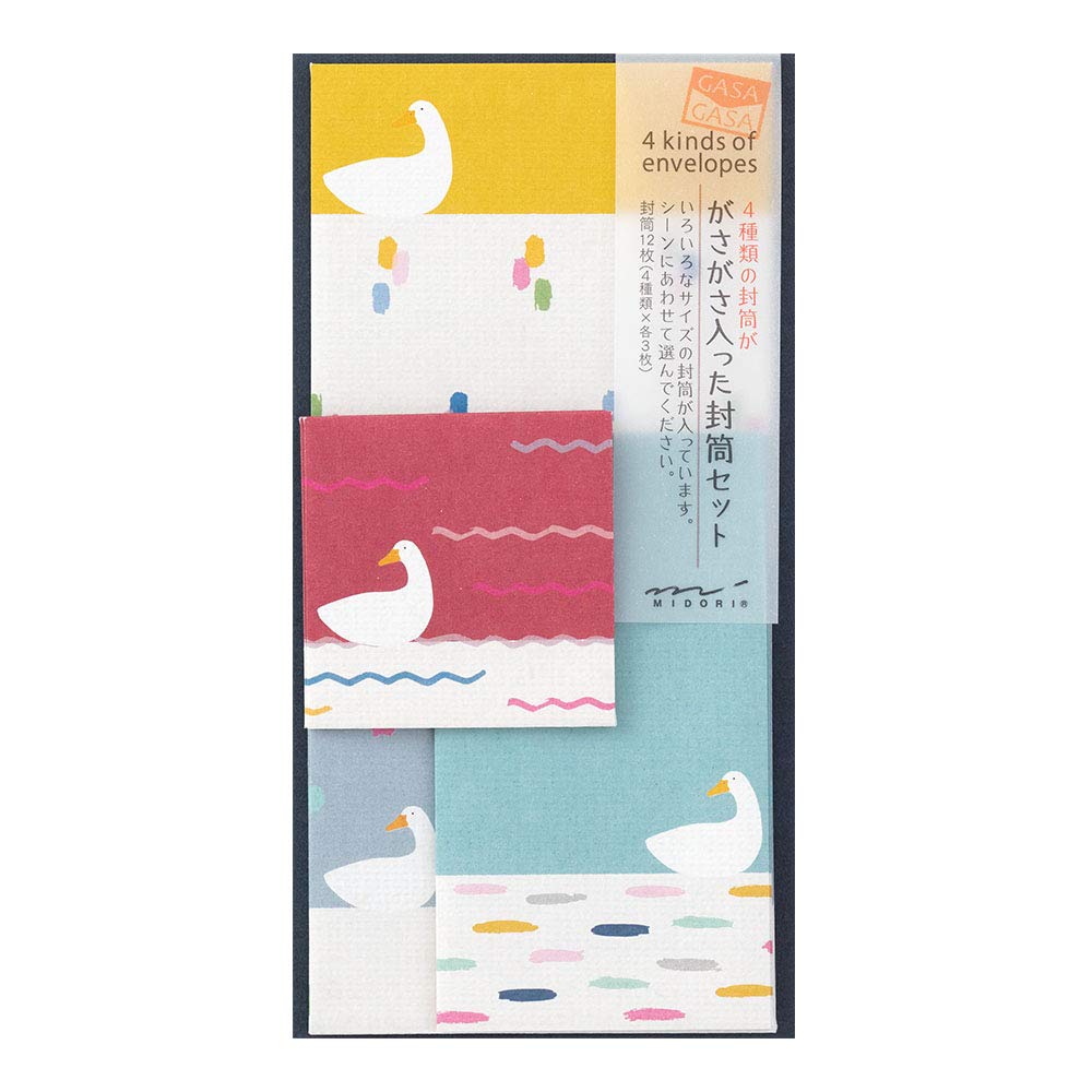 Amazon | ミドリ 封筒 ガサガサ アヒル柄 20566006 | ビジネス